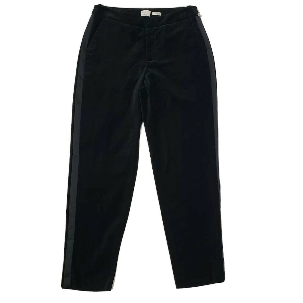 A New‎ Day Pants Womens Size 2 Solid All Black Velour Straight Leg NWOT